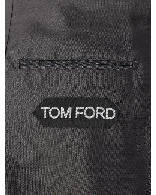 Tom Ford Black Checked Wool Suit Jacket for men