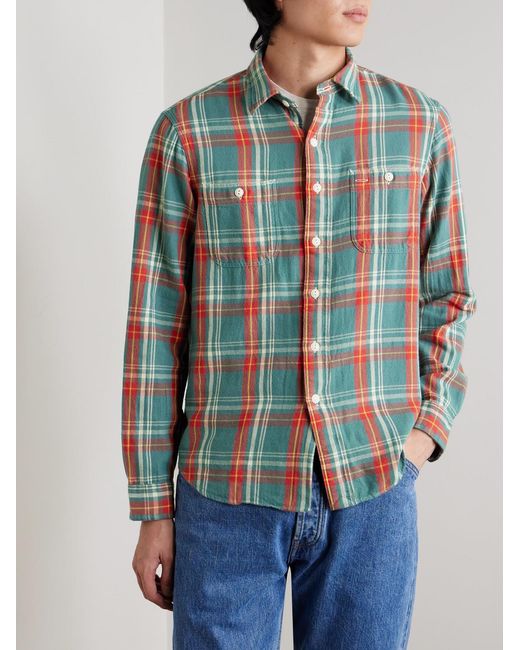 Polo Ralph Lauren Blue Checked Cotton-flannel Shirt for men
