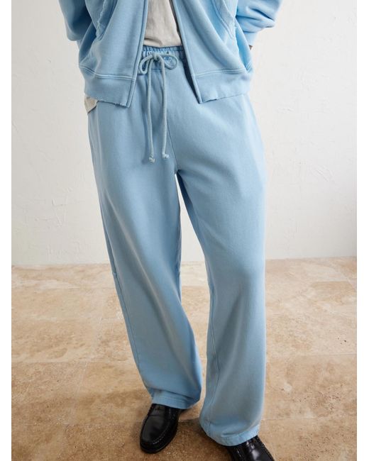 CHERRY LA Blue Cotton-Fleece Drawstring Sweatpants for men