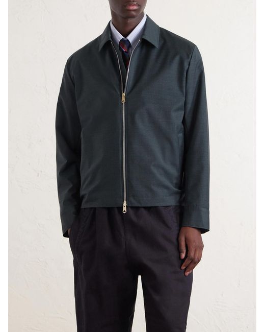 Paul Smith Blue Wool Bomber Jacket for men