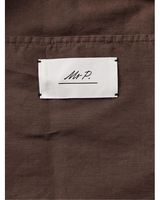 Mr P. Hemdjacke aus Twill aus einer Baumwoll-Leinenmischung in Stückfärbung in Brown für Herren