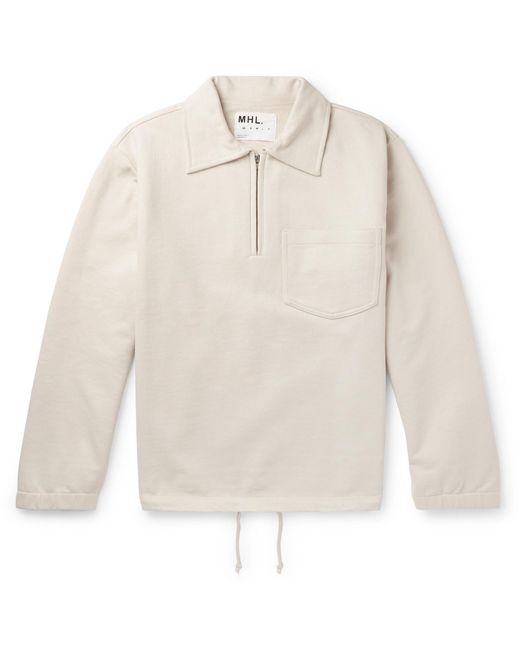 Margaret Howell Natural Mhl Loopback Cotton-jersey Half-zip Sweatshirt for men