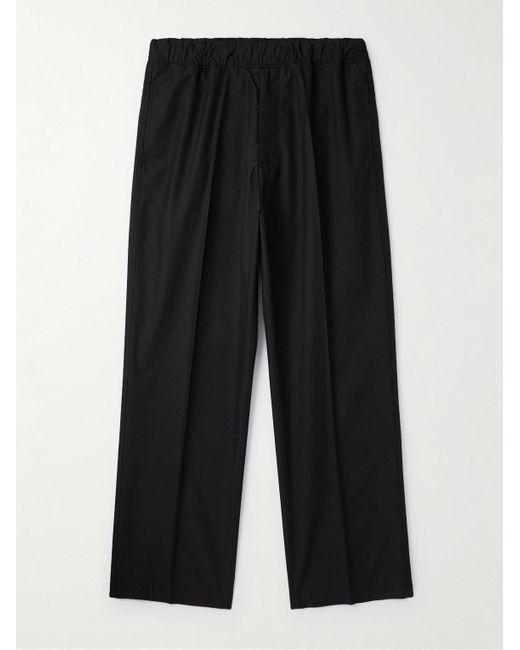 Moncler Black Straight-leg Cotton-blend Poplin Trousers for men
