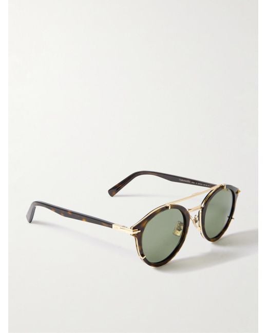 Dior Brown Diorblacksuit R7U Tortoiseshell Acetate And-Tone Round-Frame Sunglasses for men