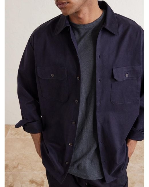 Hartford Blue Linen-jersey T-shirt for men