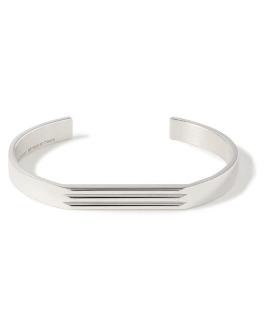 Le Gramme White Godron 21g Recycled Sterling Silver Cuff for men