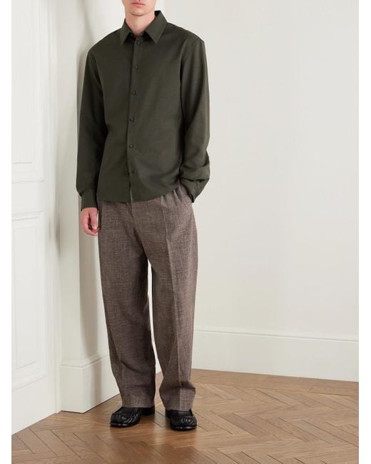 Jacquemus Green Mondani Virgin Wool-blend Twill Shirt for men
