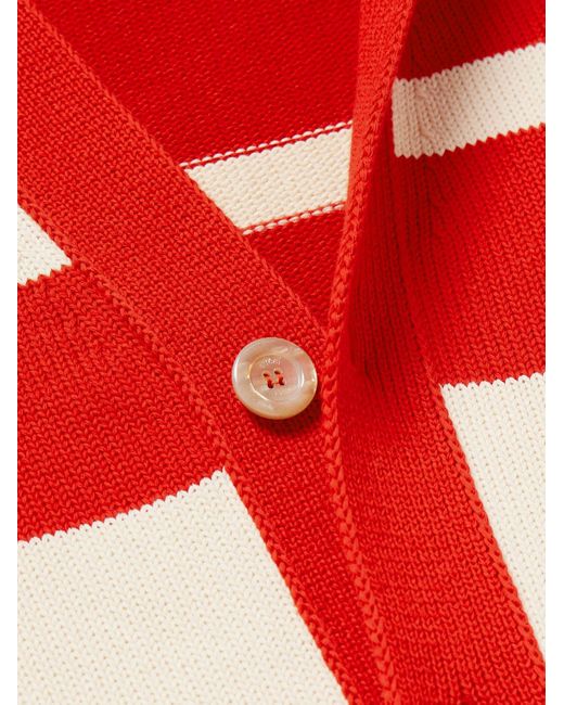 Gucci Red Knit Cotton Cardigan With Interlocking G for men