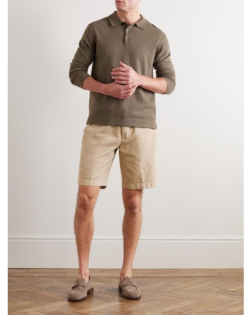 Loro Piana Natural Straight-Leg Cotton-Blend Bermuda Shorts for men