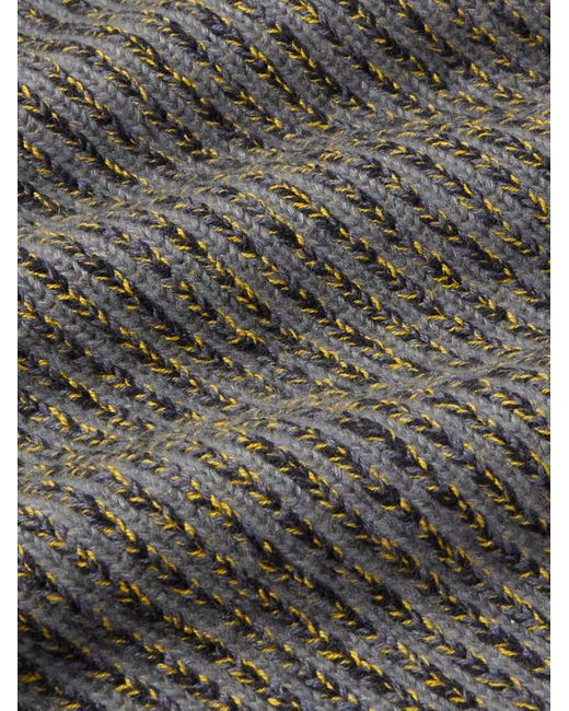 Loro Piana Gray Snow Wander Ribbed Cashmere And Silk-Blend Mock-Neck Sweater for men