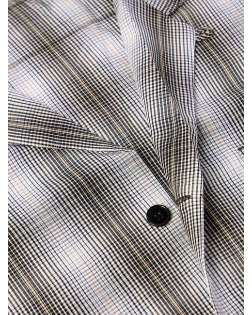 Camicia da pigiama in popeline di lyocell TM a quadri con colletto convertibile di CDLP in Gray da Uomo