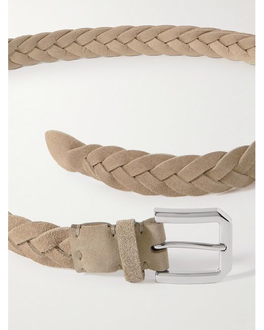 Brunello Cucinelli Natural 3cm Braided Suede Belt for men