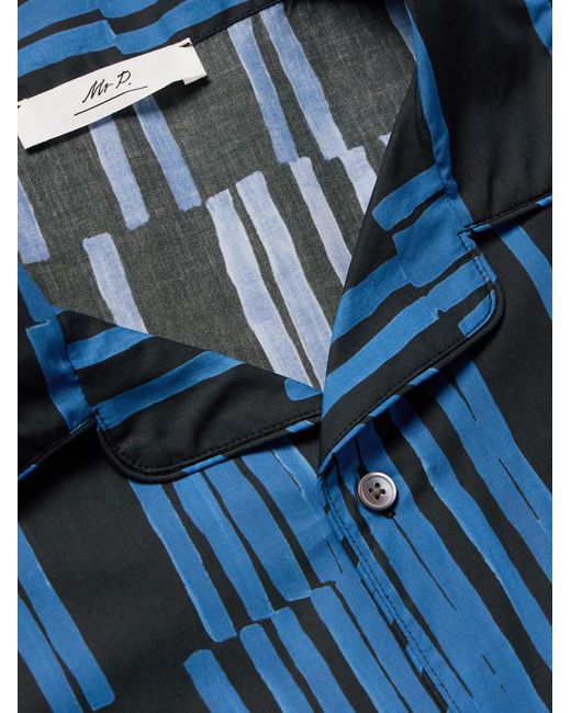 Mr P. Blue Striped Cotton Pyjama Set for men