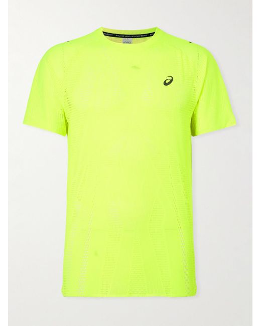 Asics Yellow Metarun Recycled-mesh T-shirt for men