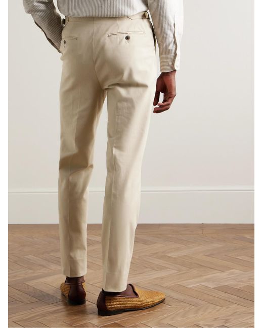 Navy Shapes Slim Fit Twill Trousers Color