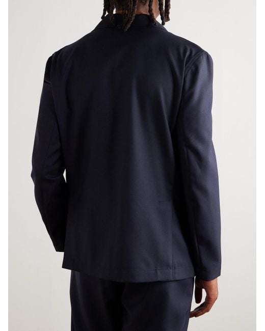 De Bonne Facture Blue Essential Unstructured Wool Suit Jacket for men