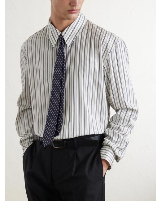 Saint Laurent Blue 7cm Silk-jacquard Tie for men