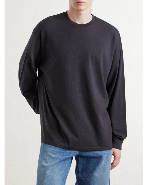 A.PRESSE Blue Cotton And Cashmere-Blend T-Shirt for men