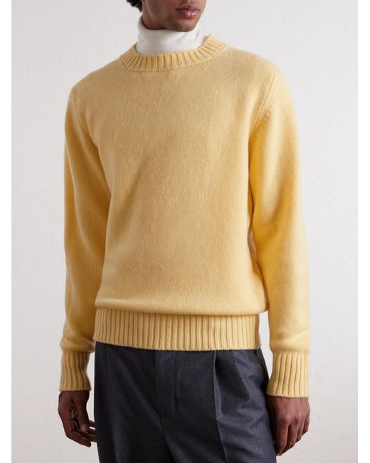 William Lockie Yellow Wool Sweater for men