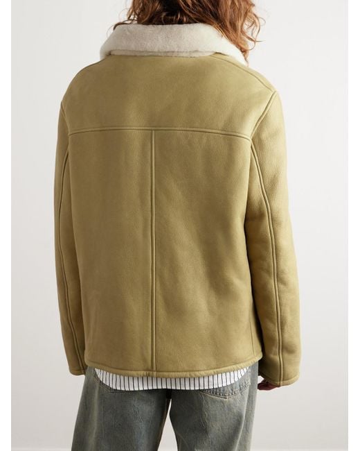 Marni Natural Cloudy Shearling-lined Leather Jacket for men