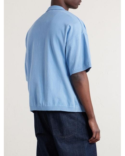 Blue Blue Japan Blue Knitted Polo Shirt for men