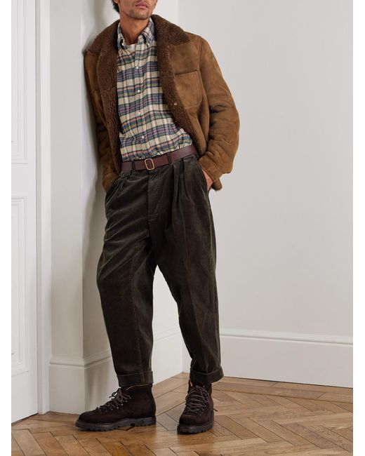 Beams Plus Gray Checked Cotton-Flannel Shirt for men