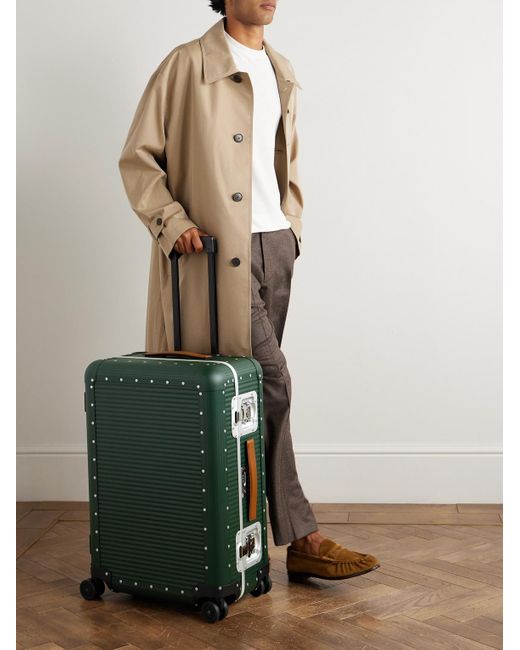 Fpm Milano Green Bank Spinner 68cm Leather-trimmed Polycarbonate Spinner Suitcase for men