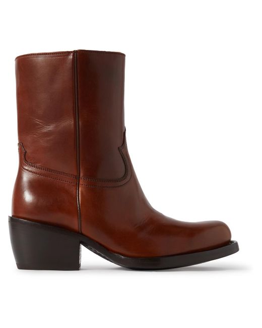 Dries Van Noten Brown Shearling-lined Leather Boots for men