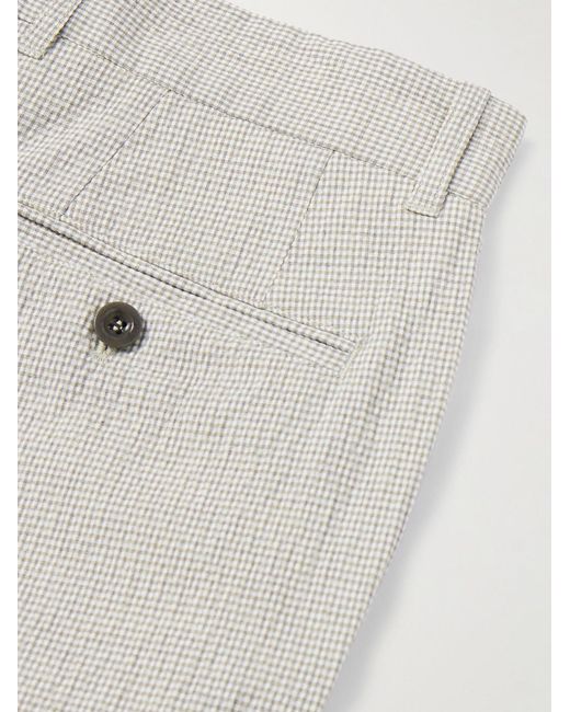 Mr P. Gray Golf Samuel Tapered Checked Cotton-blend Seersucker Trousers for men