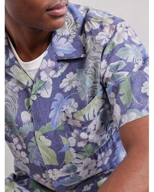 Hartford Blue New Palmito Printed Woven Shirt for men