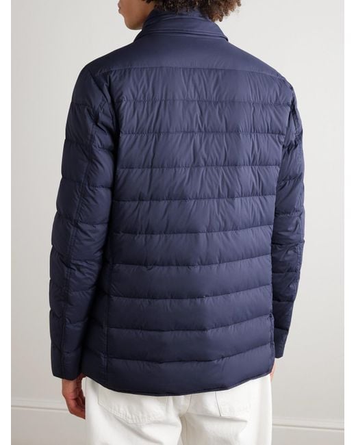 Herno Blue La Giacca Convertible Quilted Nylon Down Jacket for men