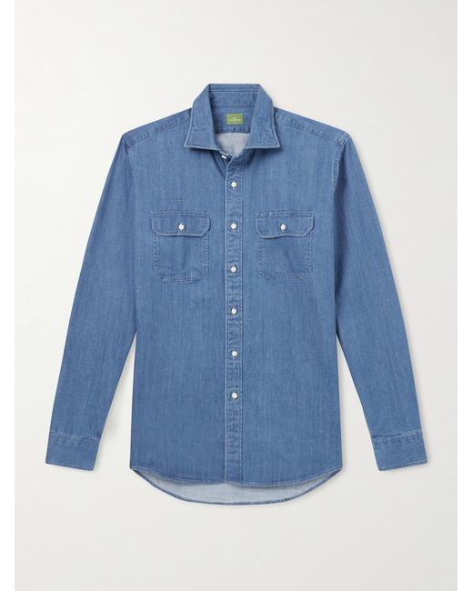 Sid Mashburn Blue Denim Shirt for men