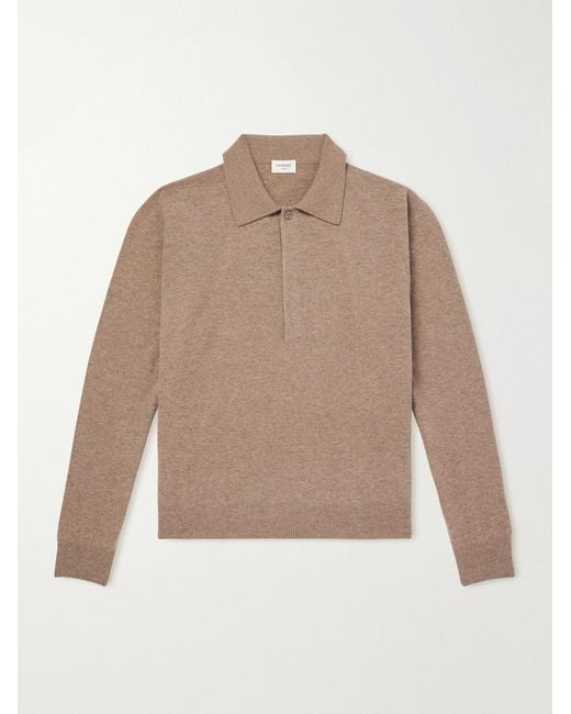 Saint Laurent Natural Wool Polo Sweater for men