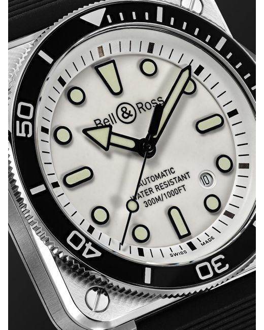 Bell & Ross Black Br-03 Diver Automatic Stainless Steel Watch, Ref. Br03A-D-Wh-St/Srb for men