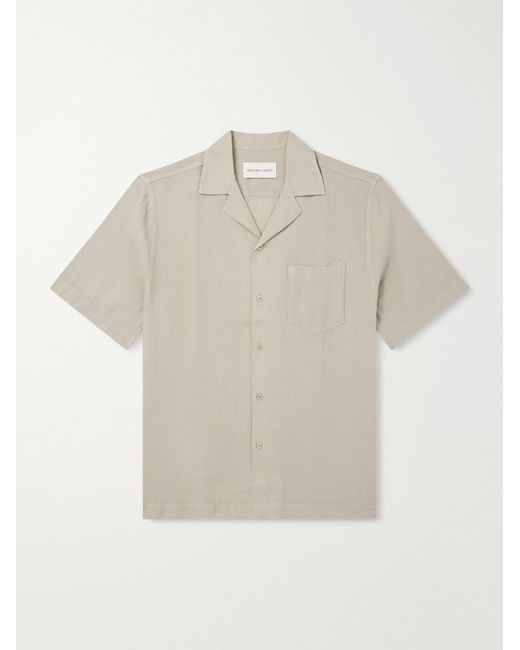 Frescobol Carioca Natural Angelo Camp-collar Linen Shirt for men
