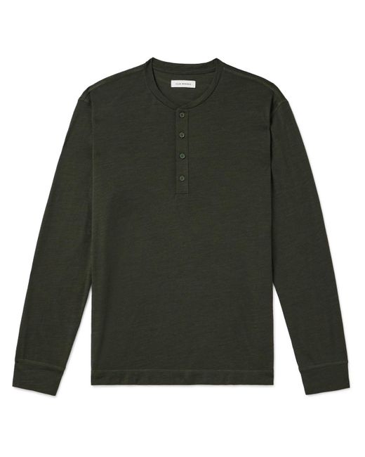 Club Monaco Green Wool-blend Henley T-shirt for men