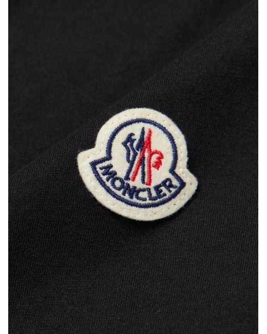 Moncler Black Three-Pack Logo-Appliquéd Cotton-Jersey T-Shirts for men