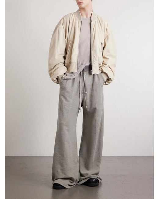 Rick Owens Natural Secchia Leather Bomber Jacket for men