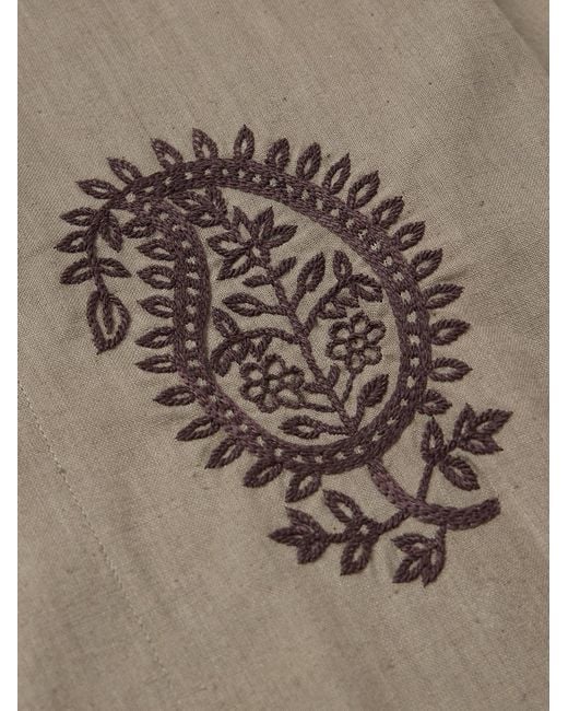 Kardo Natural Chintan Embroidered Cotton Shirt for men