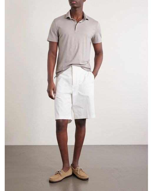 Fedeli Natural Cotton-Blend Jersey Polo Shirt for men