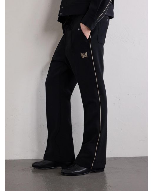 Needles Black Piping Cowboy Straight-leg Embroidered Woven Trousers for men