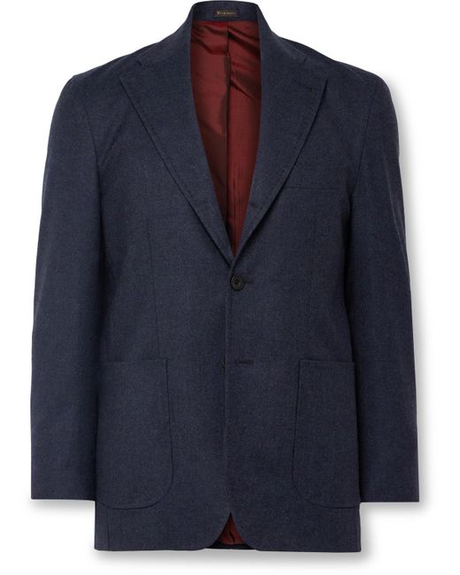 Rubinacci Blue Wool-flannel Suit Jacket for men
