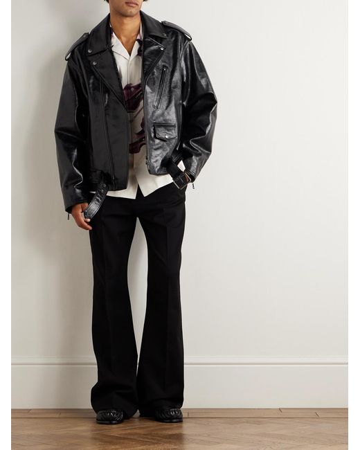 Dries Van Noten Black Leather Jacket for men