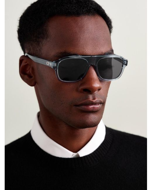 Dior Gray Cd Icon A1I Aviator-Style Acetate Sunglasses for men