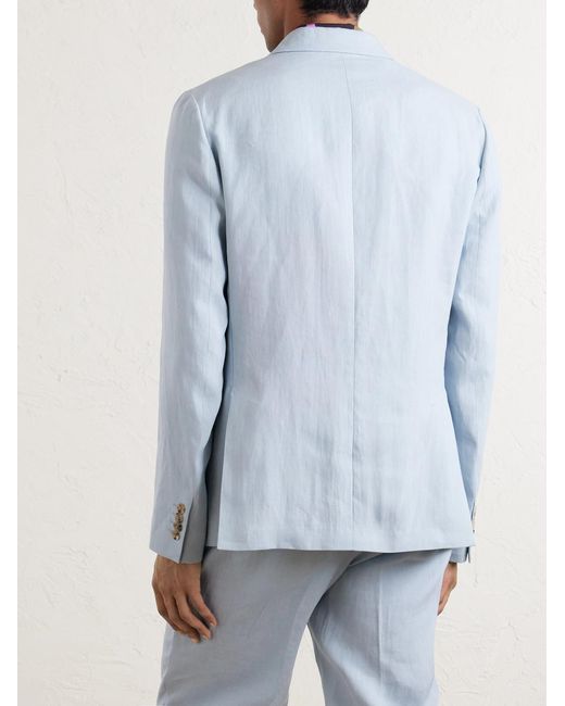 Paul Smith Blue Linen Suit Jacket for men