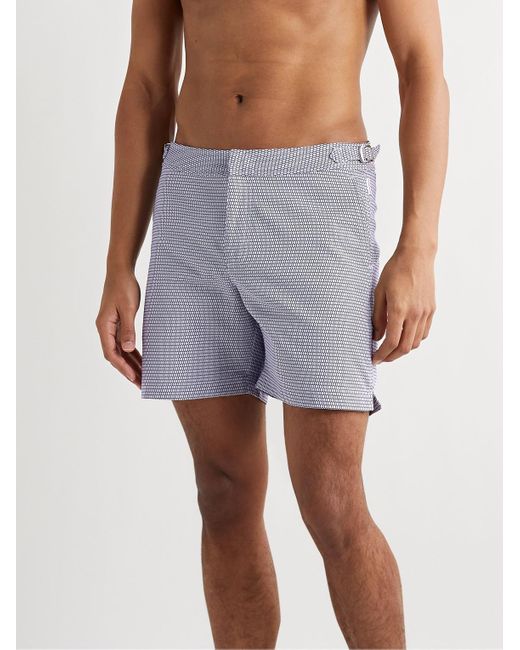 Orlebar Brown Blue Bulldog X Fenella Slim-Fit Mid-Length Jacquard Swim Shorts for men