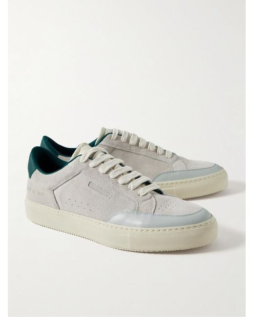 Common Projects White Tennis Pro Shell And Leather-trimmed Suede Sneakers for men