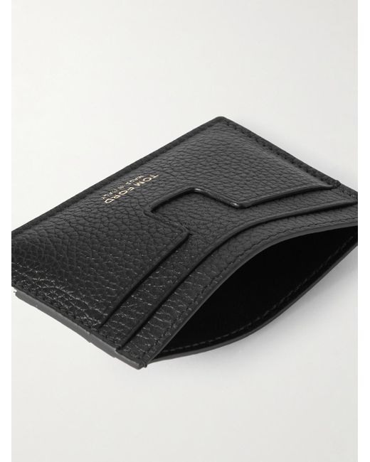Tom Ford Black Full-Grain Leather Cardholder for men