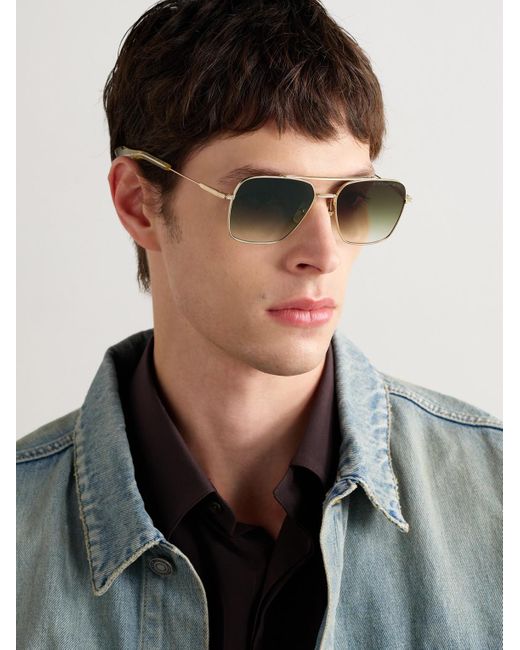 Dita Eyewear Green Aviator-Style-Tone And Acetate Sunglasses for men