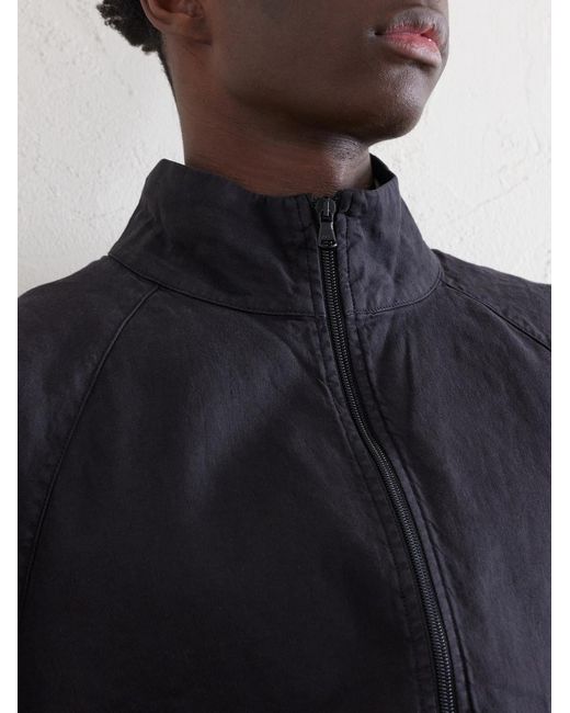 James Perse Black Linen-Blend Blouson Jacket for men
